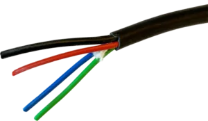 LED Kabel, 3 leder x 0,50qmm +1x1qmm, black