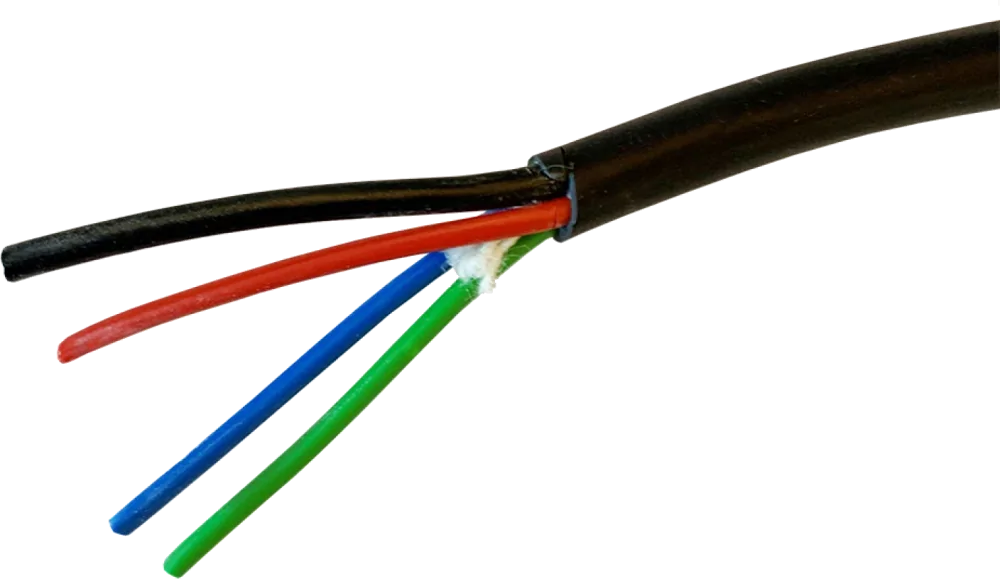 LED Kabel, 3 leder x 0,50qmm +1x1qmm, black