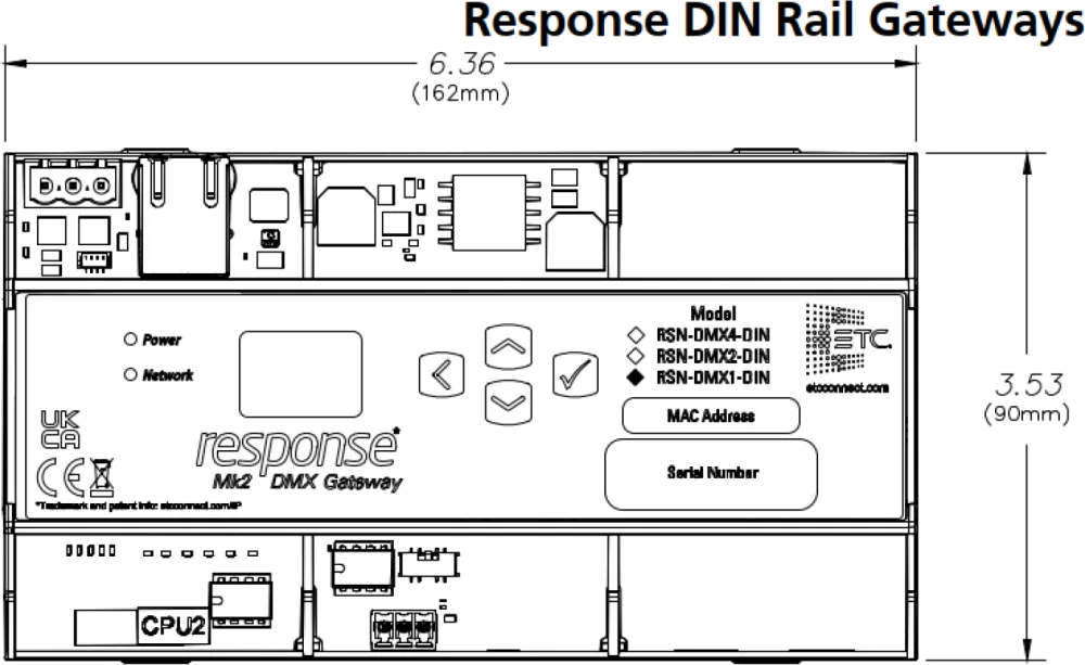 Response Mk2 1-port DIN rail mount Gateway
