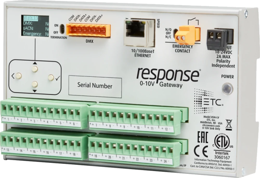 ETC Response 0-10V (low voltage) Gateway Rev
